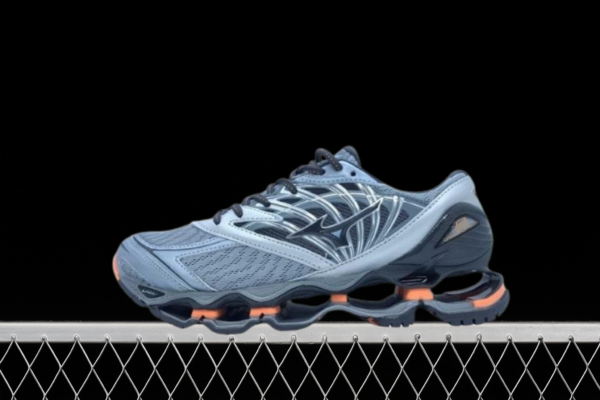 Tênis Mizuno Wave Prophecy 8 Cinza e Laranja